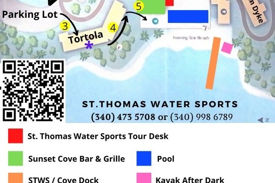 Map of Marriott's Frenchman's Cove with directions and amenities labeled.