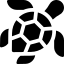 Black silhouette illustration of a turtle